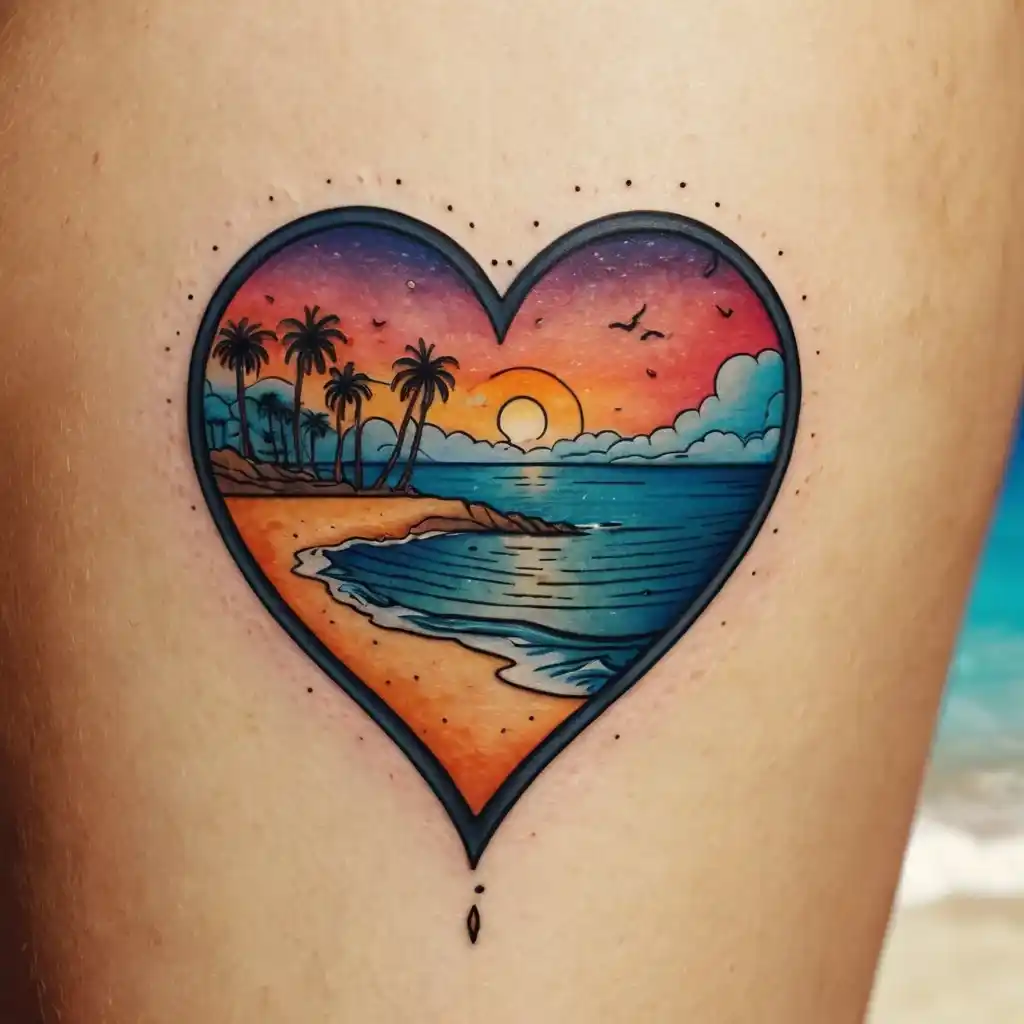 Heart Beach Tattoo