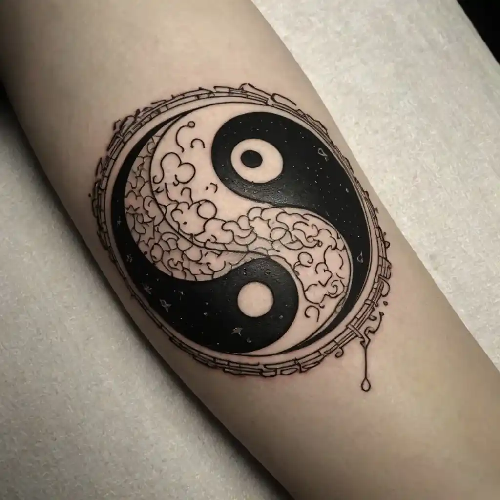 Yin Yang Style Tattoo Sketch