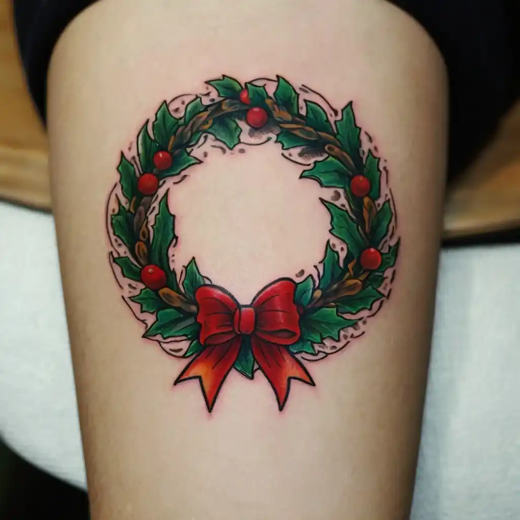 Christmas Wreath Tattoo