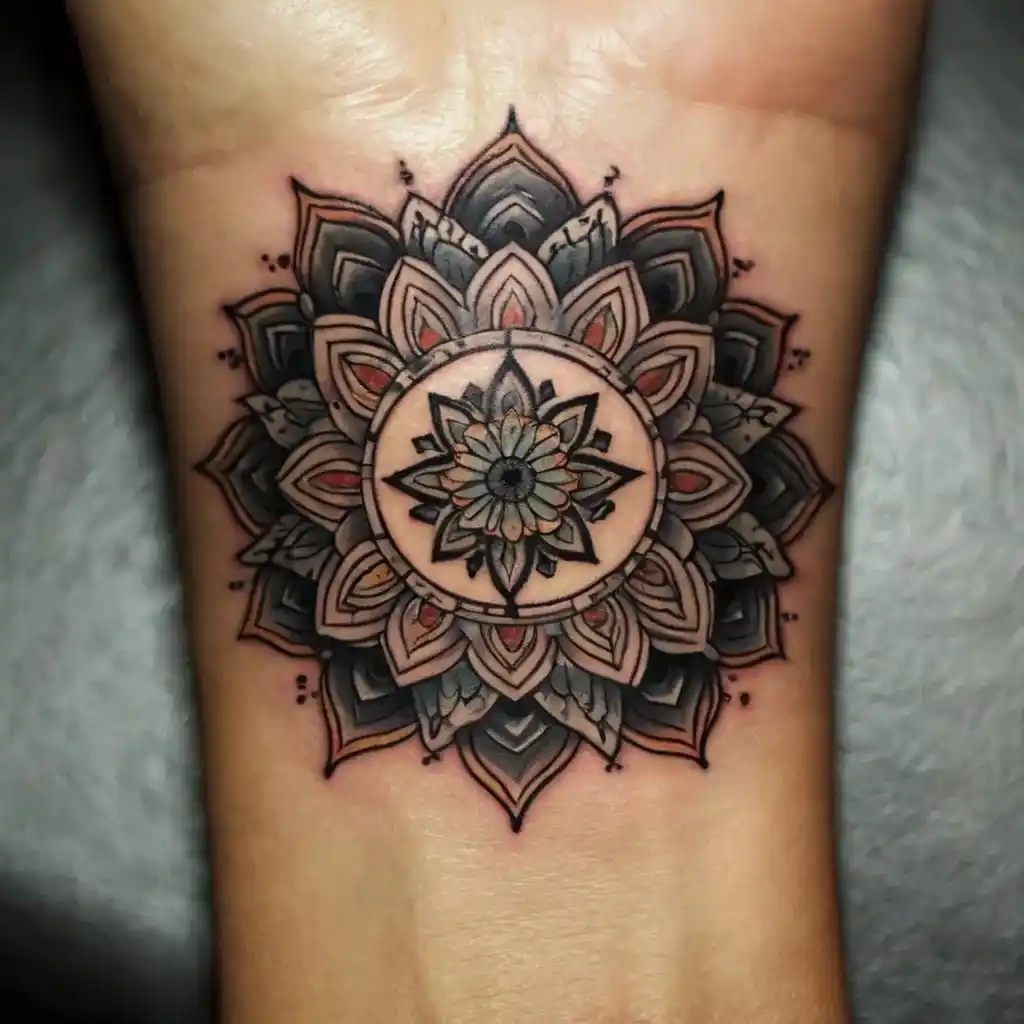 Unique Mandala Wrist Tattoo