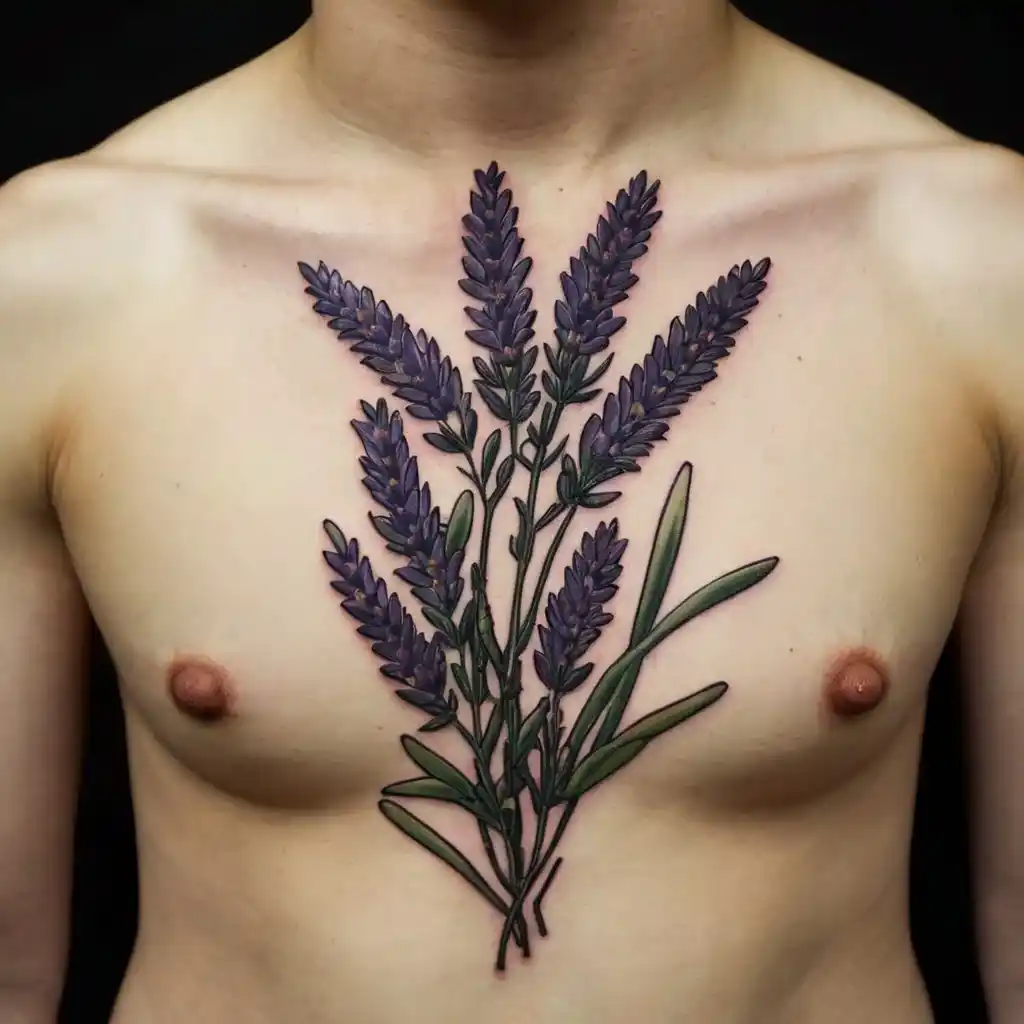 Lavender Plant Tattoo