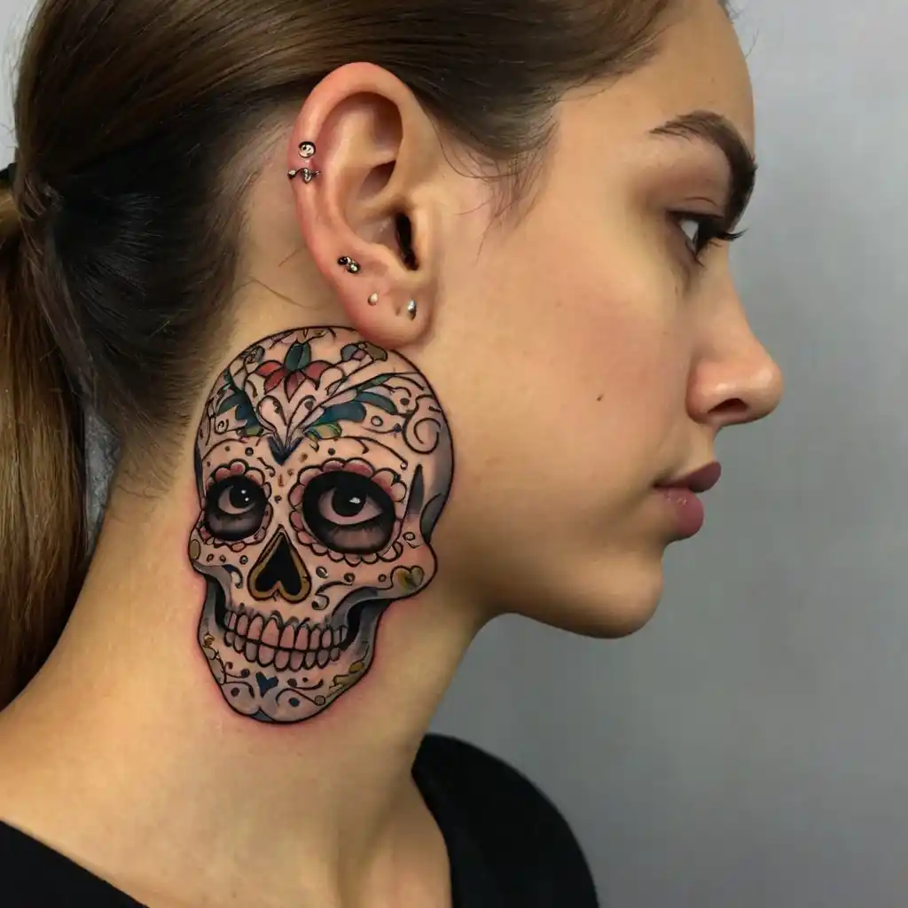 Day of the Dead Skull Tattoo