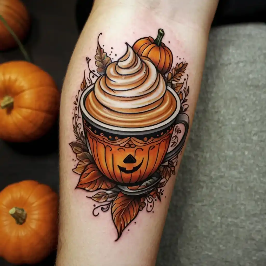 Pumpkin Spice Latte Tattoo