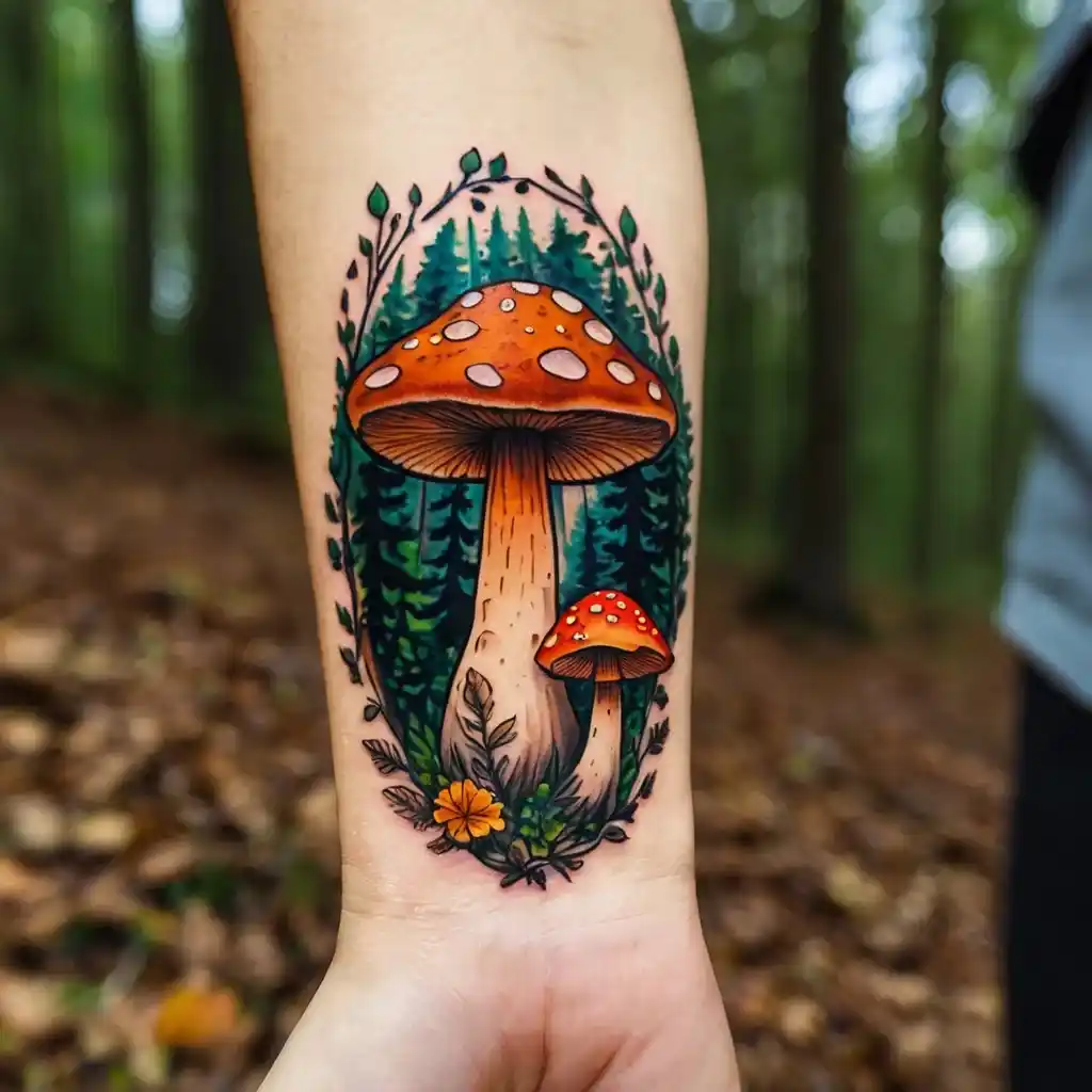 Mushrooms in the Forest