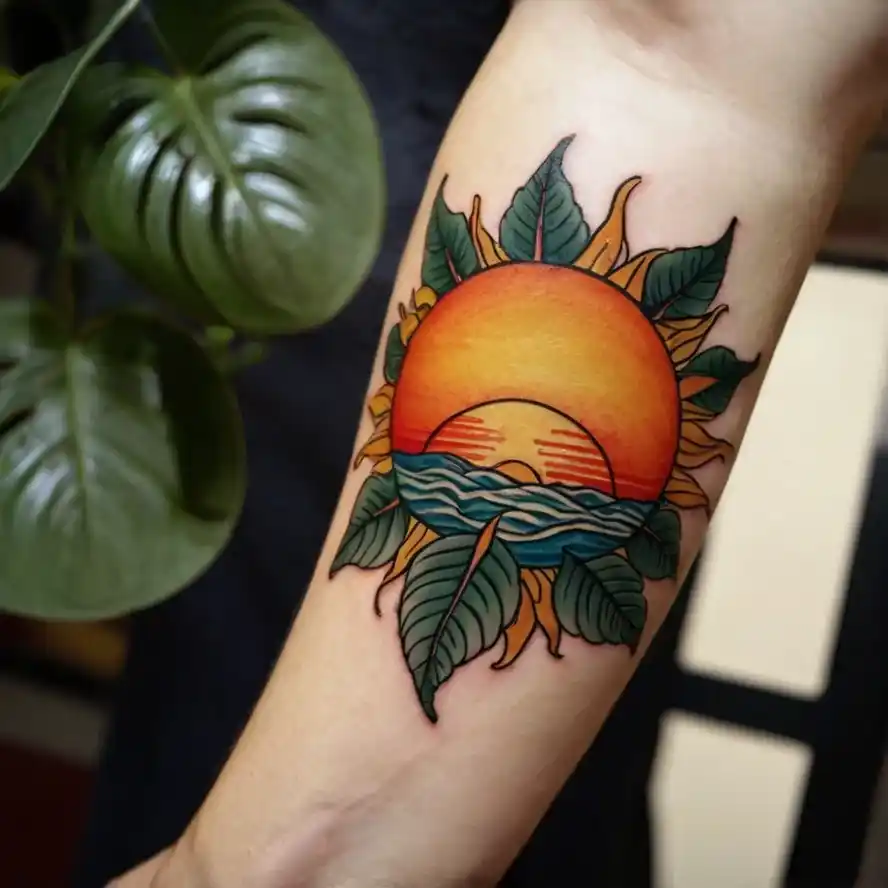 Sun and Leaf