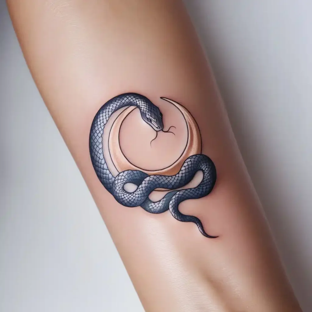 Snake and Crescent Moon