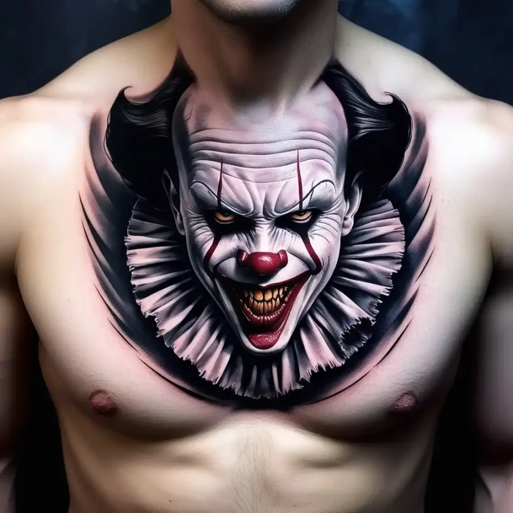 Creepy Clown Face Tattoo