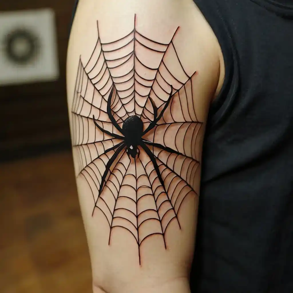 Spider Web Elbow Tattoo