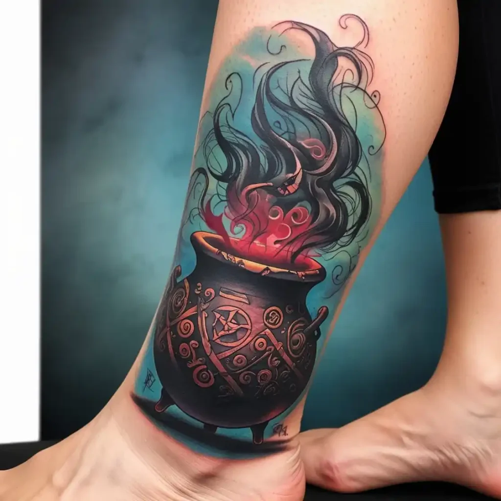 Cauldron with Smoke Tattoo