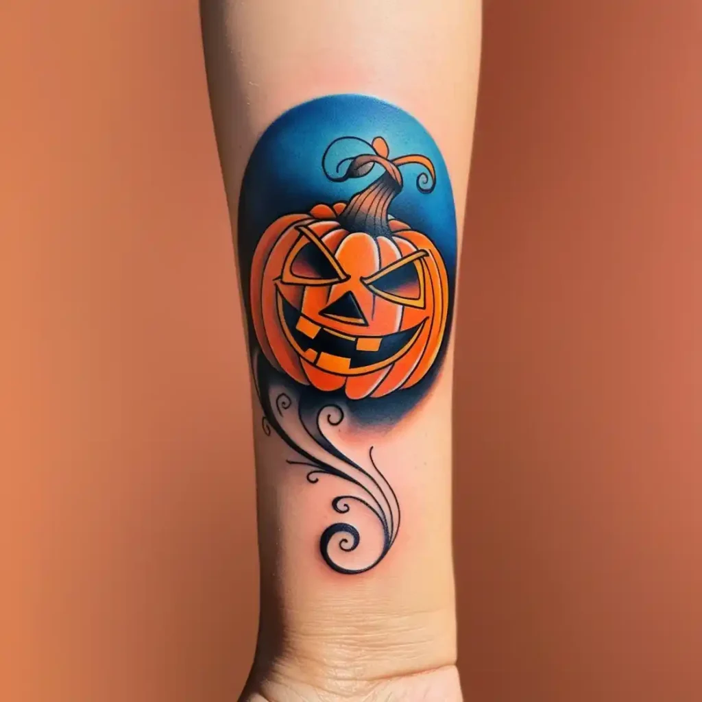 Classic Jack-o’-Lantern Tattoo