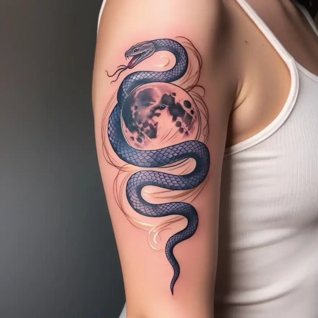 Snake Wrapped Around a Moon