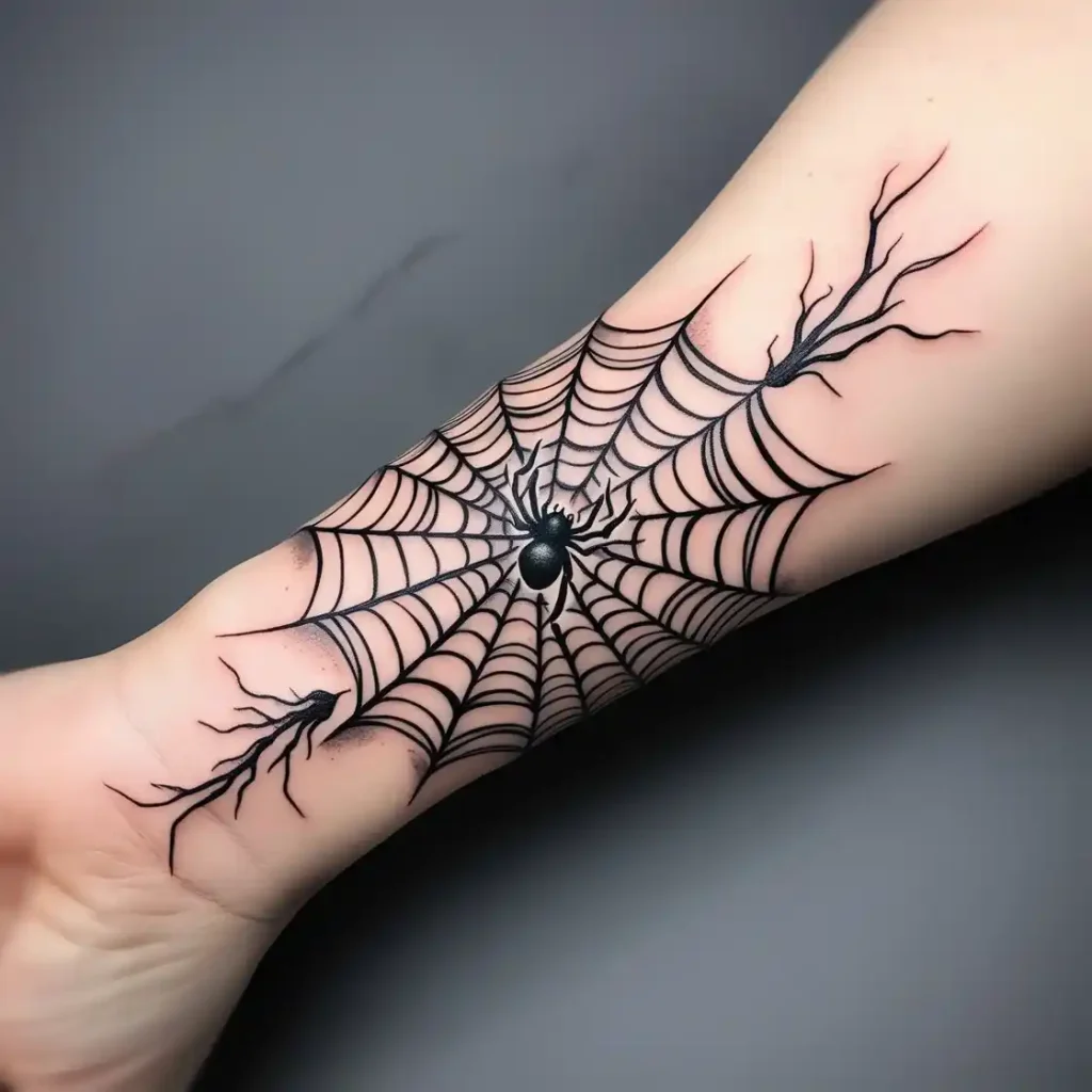 Spooky Spider Web Tattoo