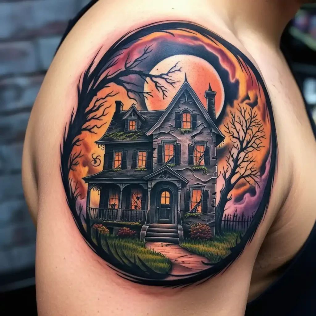 Haunted House Tattoo