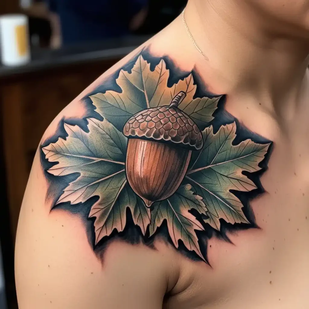 Acorn and Oak Leaves