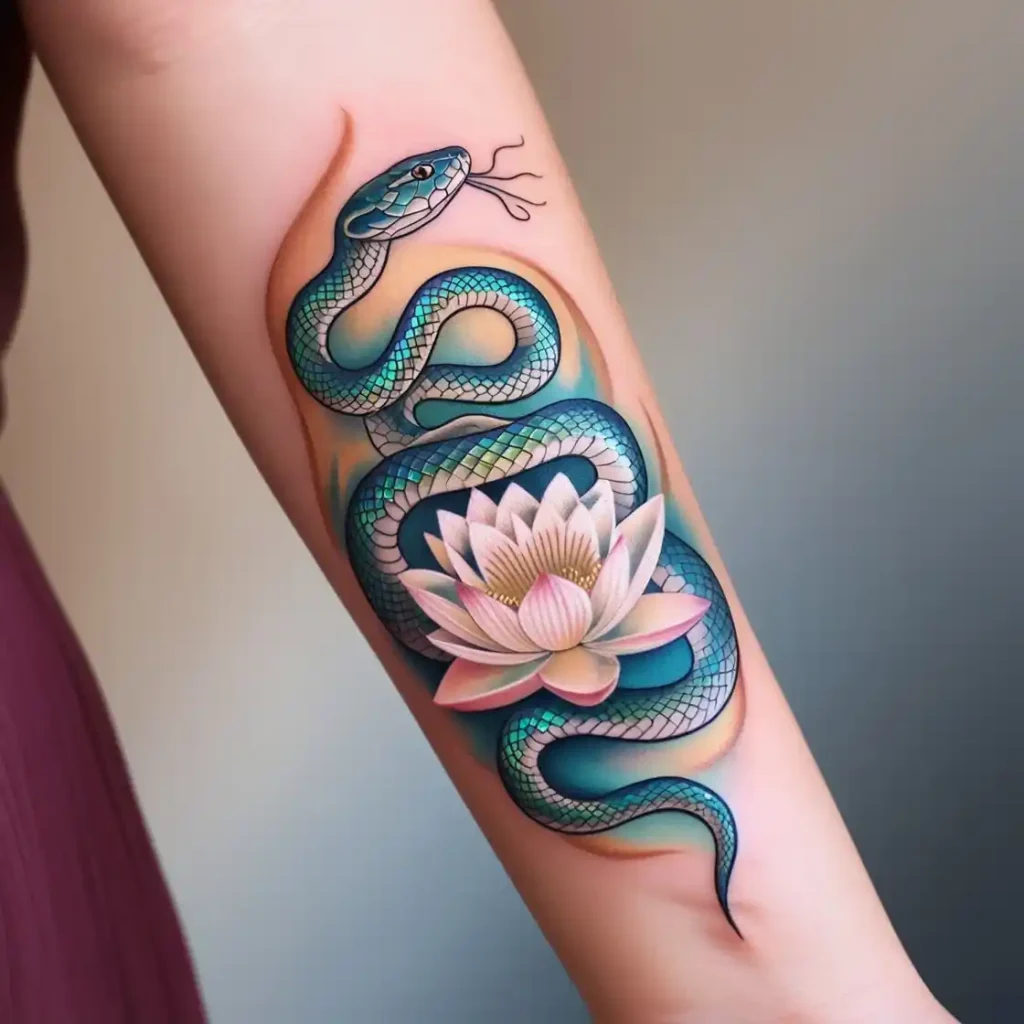 Snake and Lotus Flower Combination