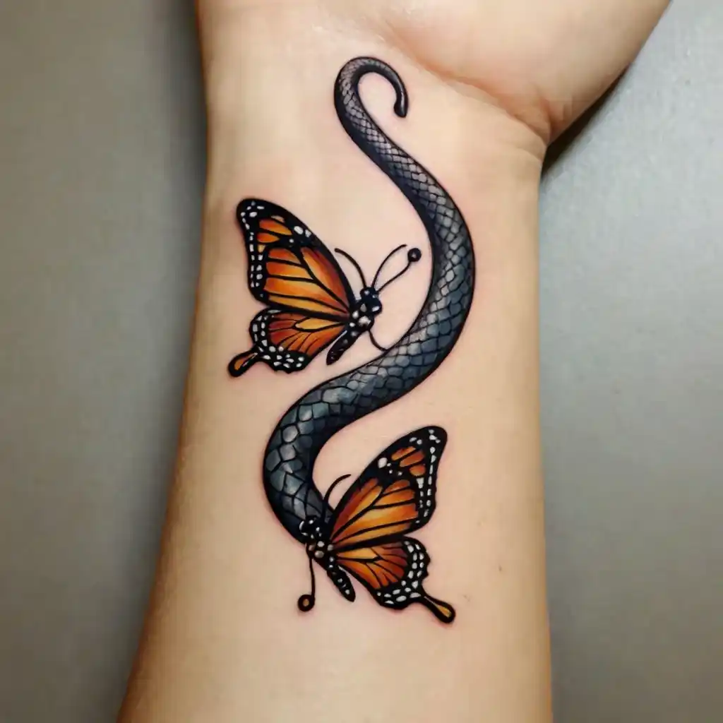 Snake with Butterflies