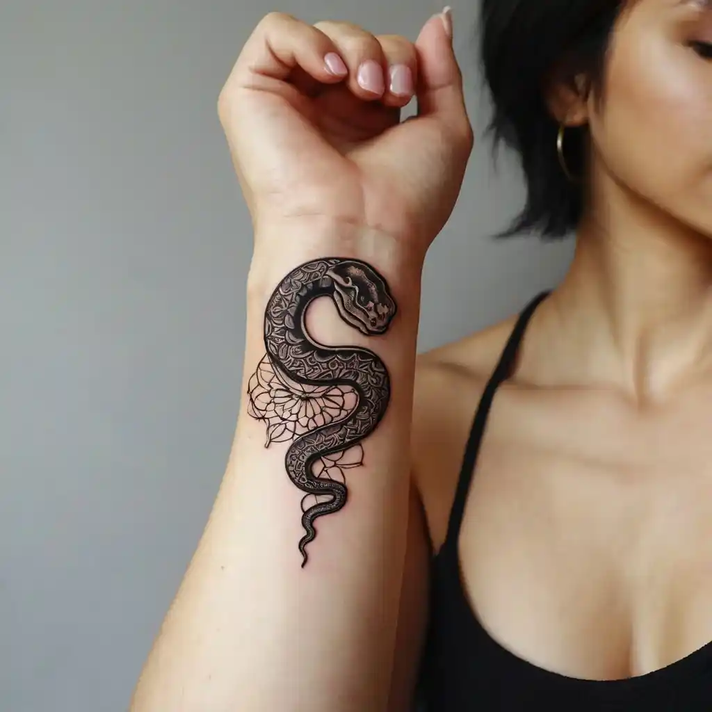 Snake and Mandala Design