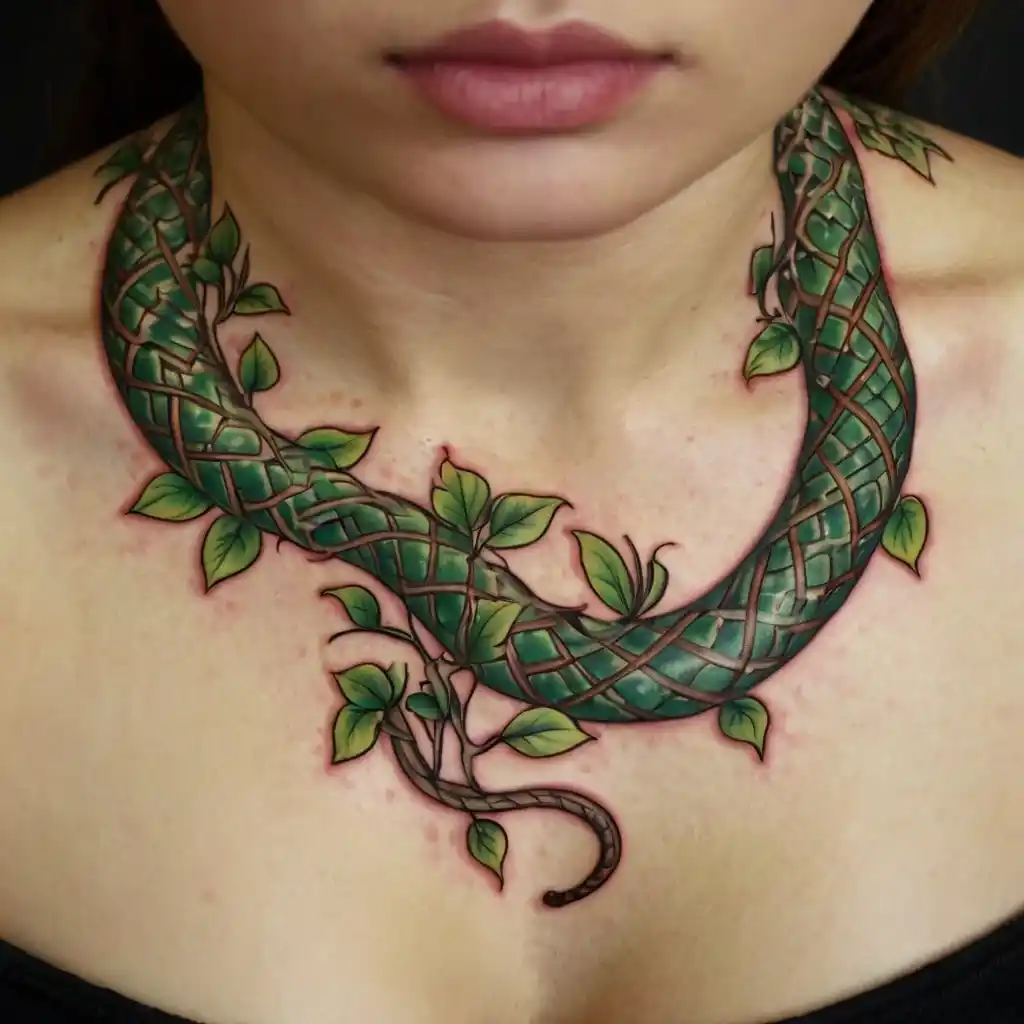 Floral Snake with Vines