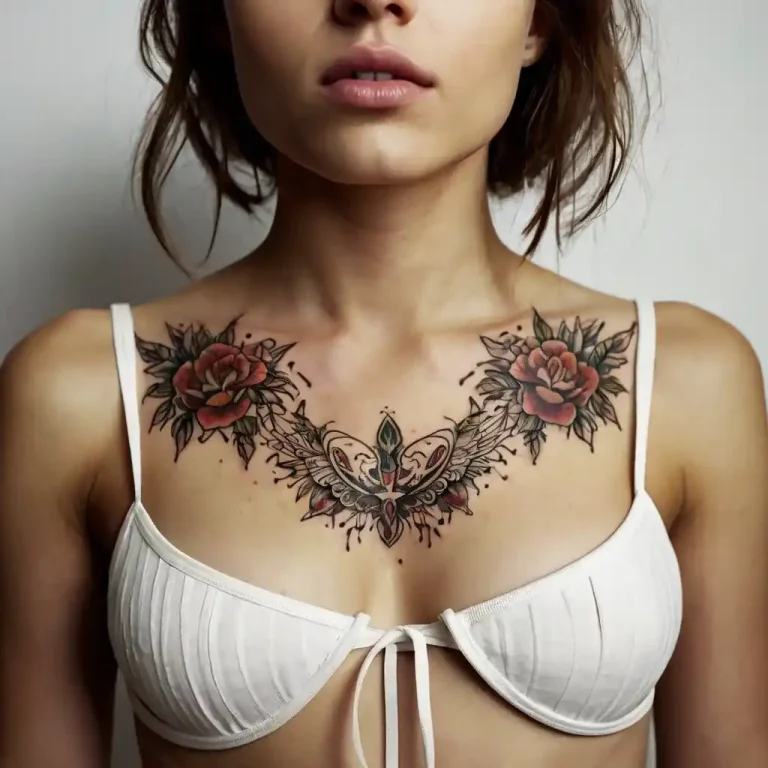 Female Chest Tattoo Designs