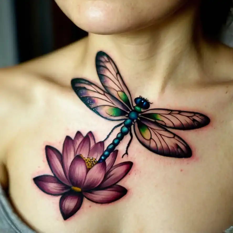 Dragonfly and Lotus