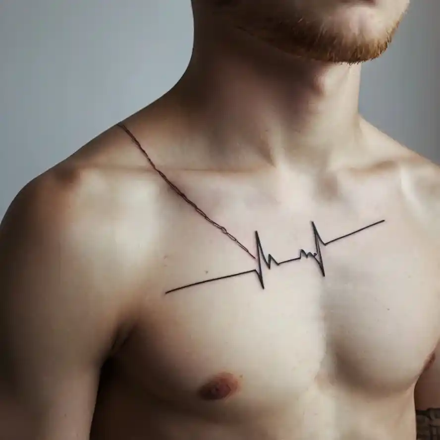 Minimalist Heartbeat Line