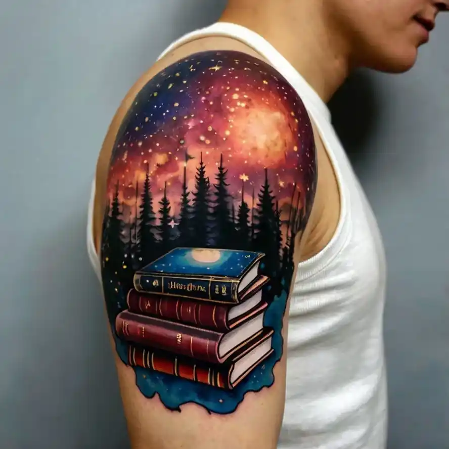 Books with Starry Sky