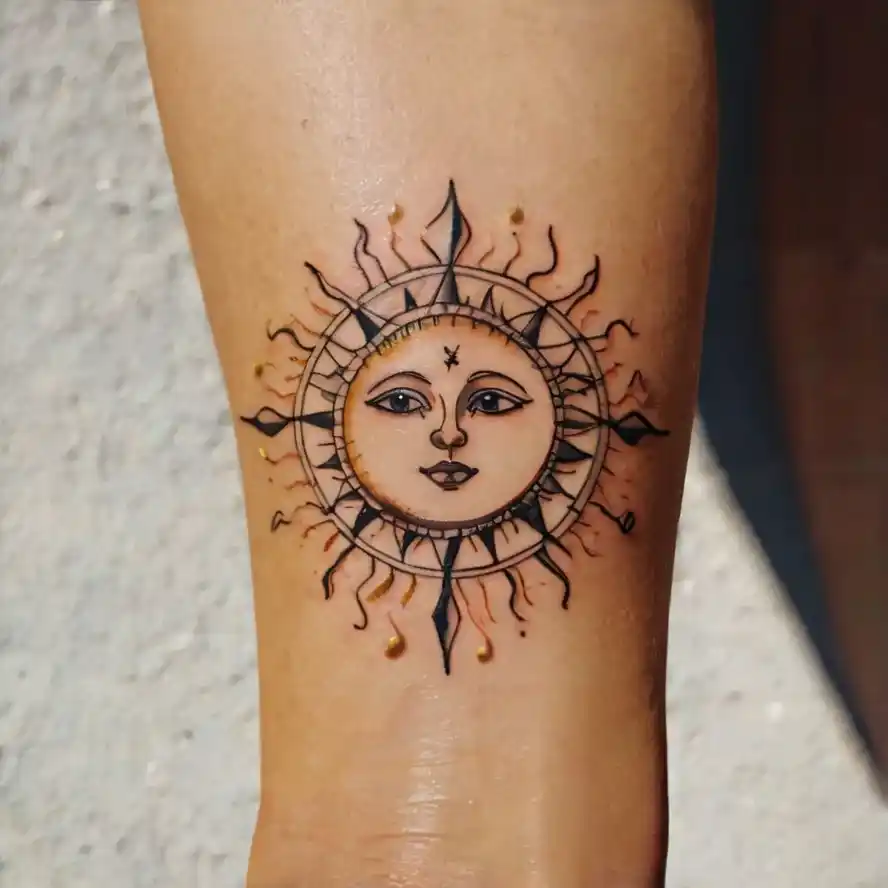 Sun and Moon with Zodiac Signs