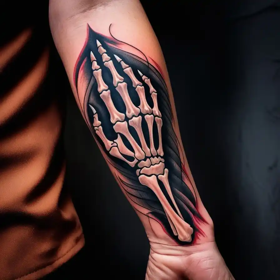 Bone Hand with Fingers Crossed