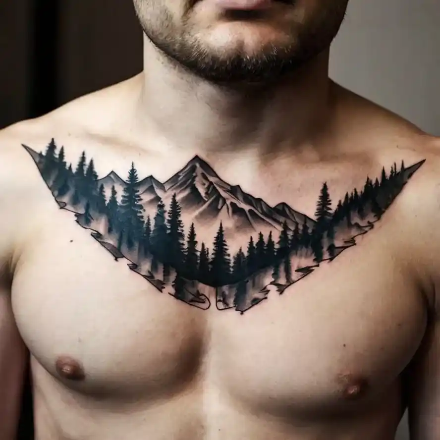 Mountain and Forest Tattoo