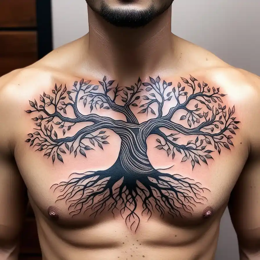 Tree with Roots Tattoo