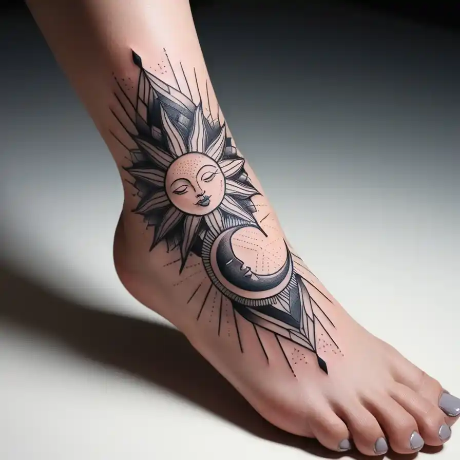 Geometric Sun and Moon