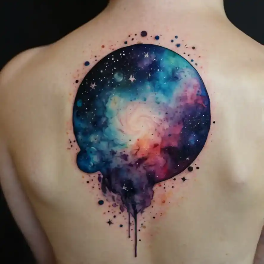 Watercolor Galaxy Tattoo