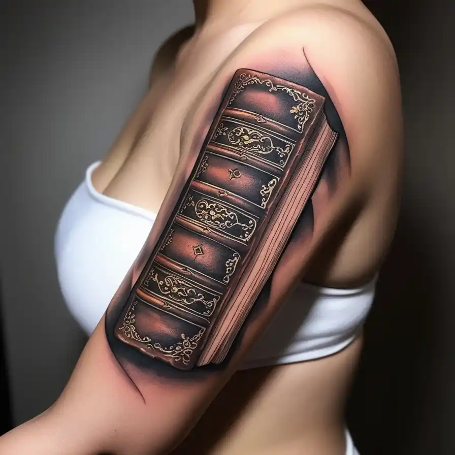 Book Spine Tattoo