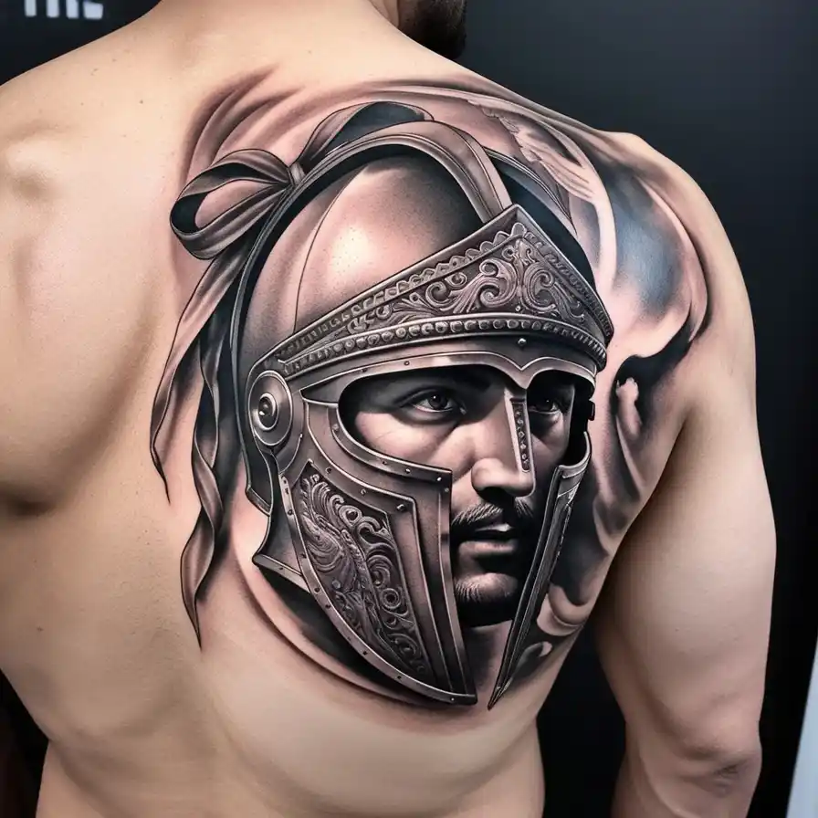 Gladiator Helmet Tattoo