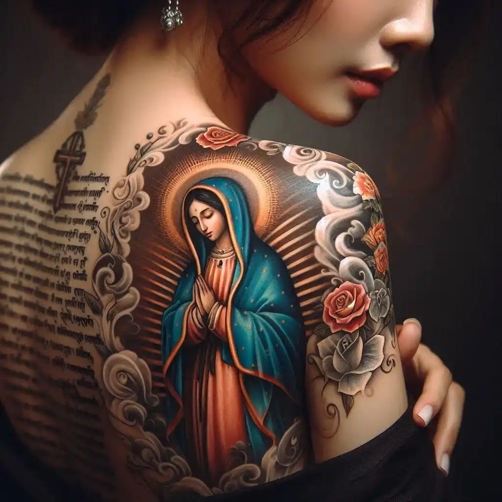 Mother Mary with Scripture