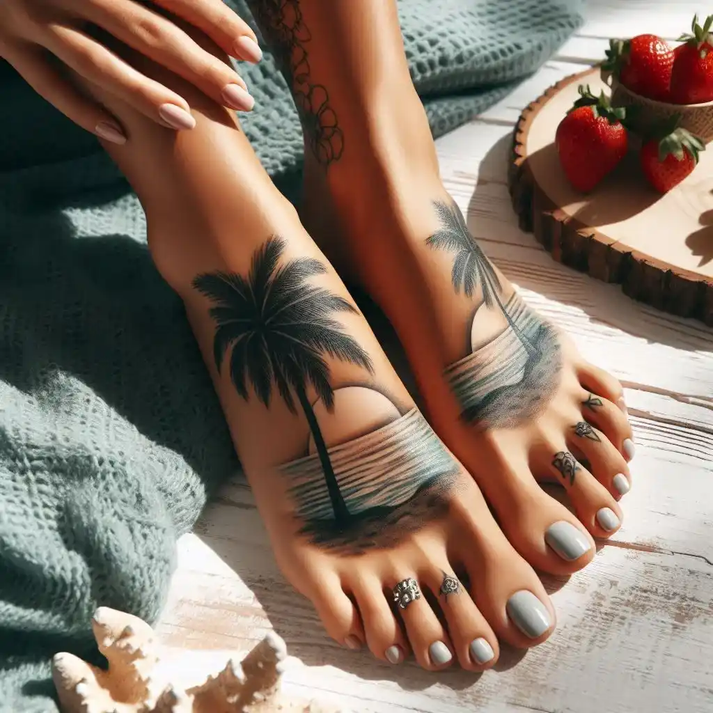 Beachy Palm Tree Tattoo