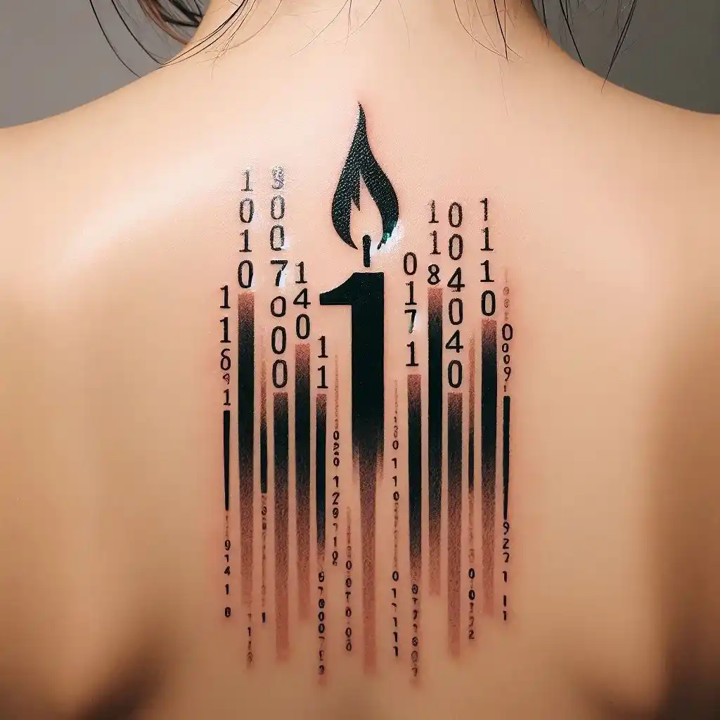 Birth Date Tattoo in Binary Code