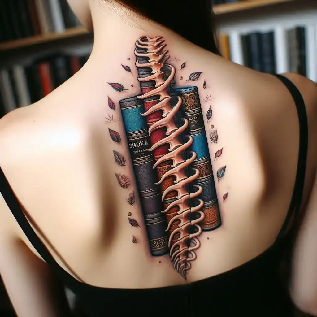 Book Spine Tattoo