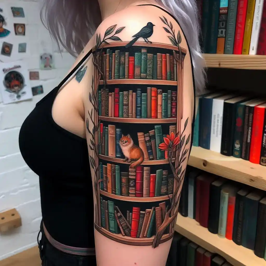 Bookshelf Tattoo