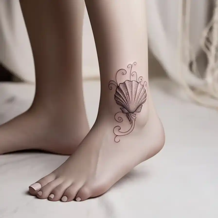 Delicate Shell Tattoo