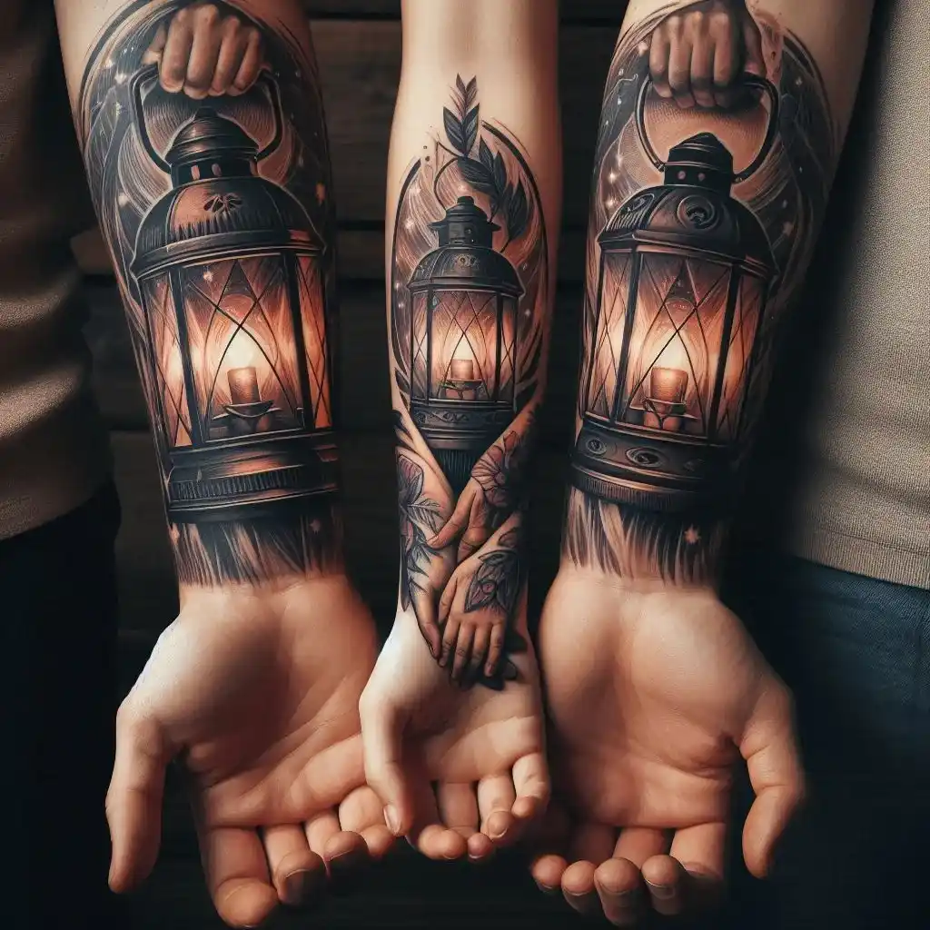 Family Hands Holding a Lantern