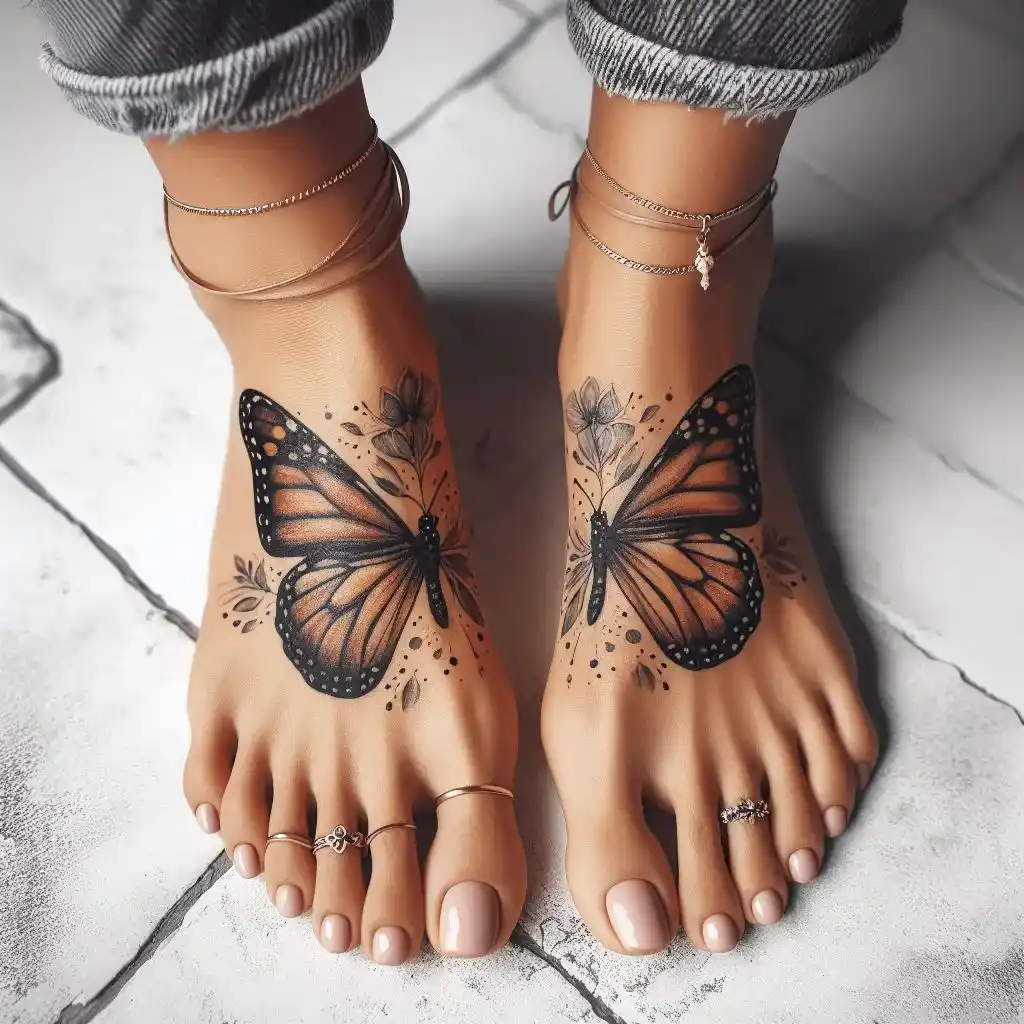 Feminine Butterfly Tattoo