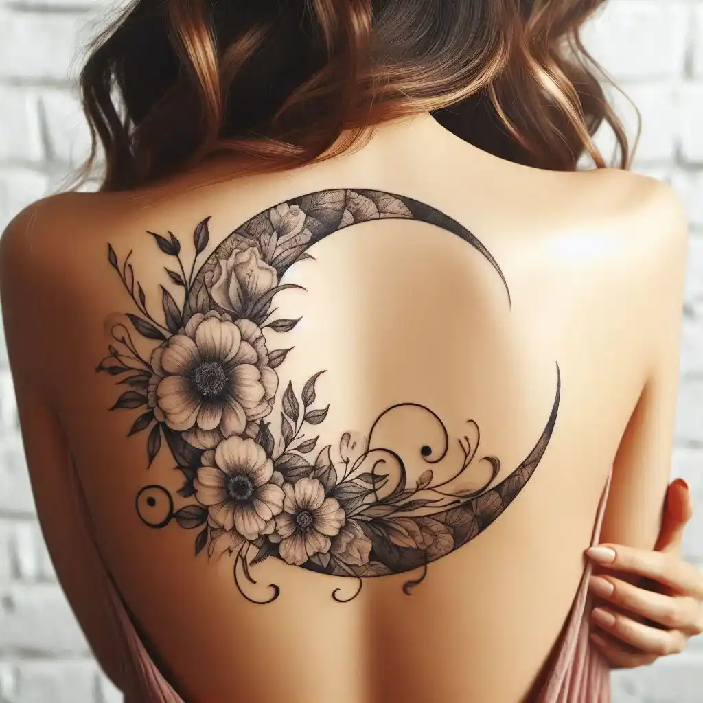 Floral Crescent Moon