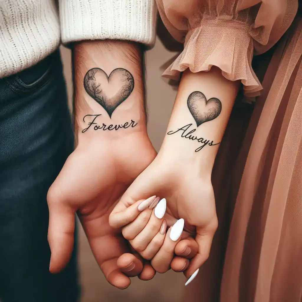 Matching Name Tattoos for Couples