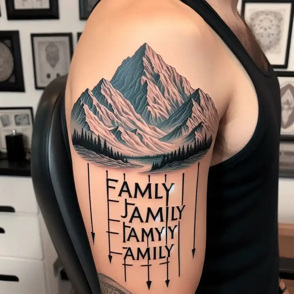 Mountain Range with Family Names