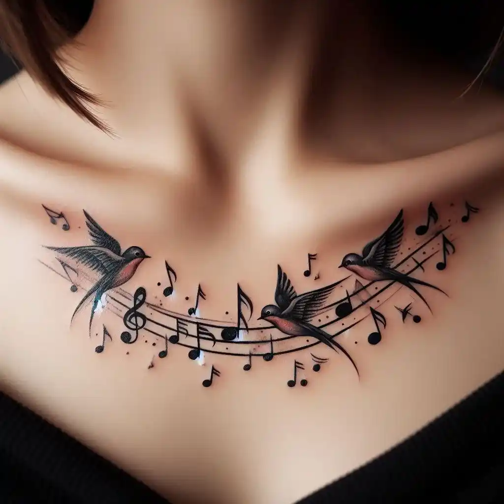 Music Notes Turning into Birds