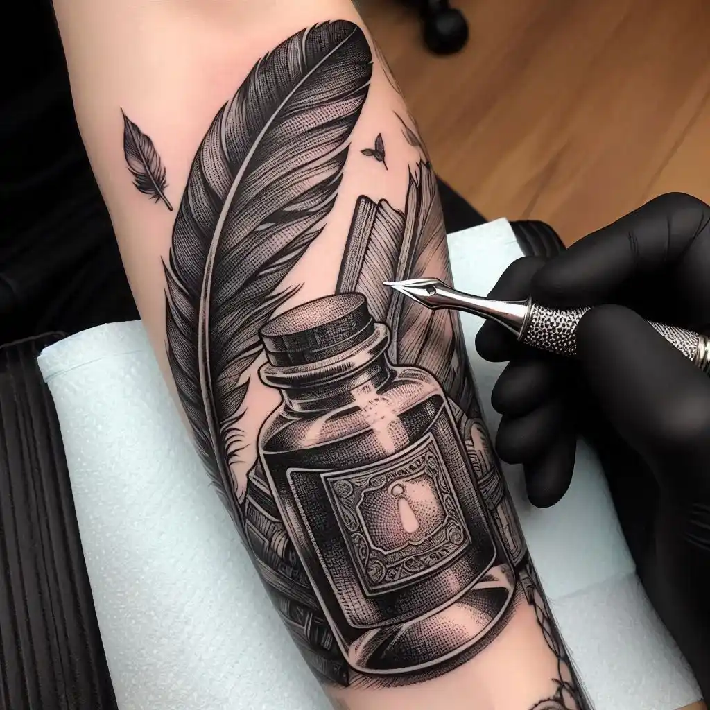 Quill and Ink Bottle