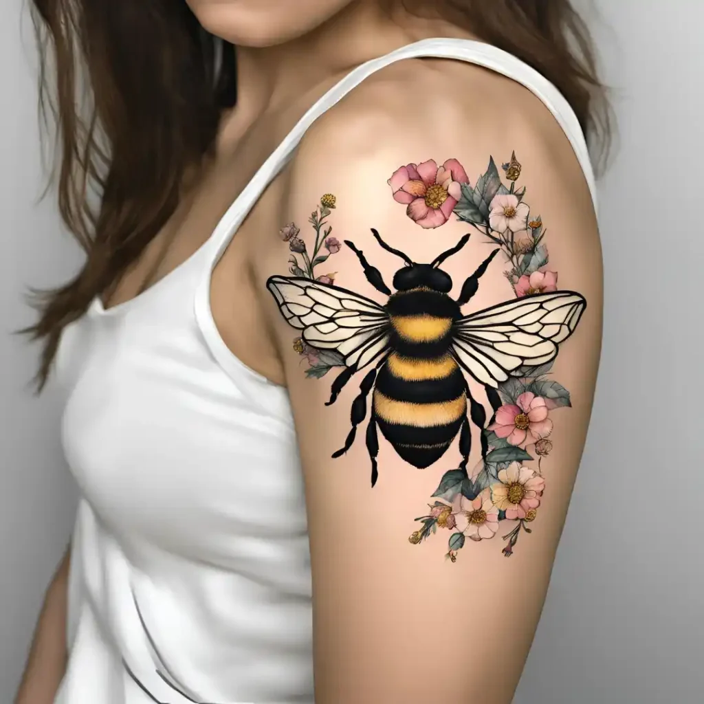 Bee with Floral Patchwork Wings