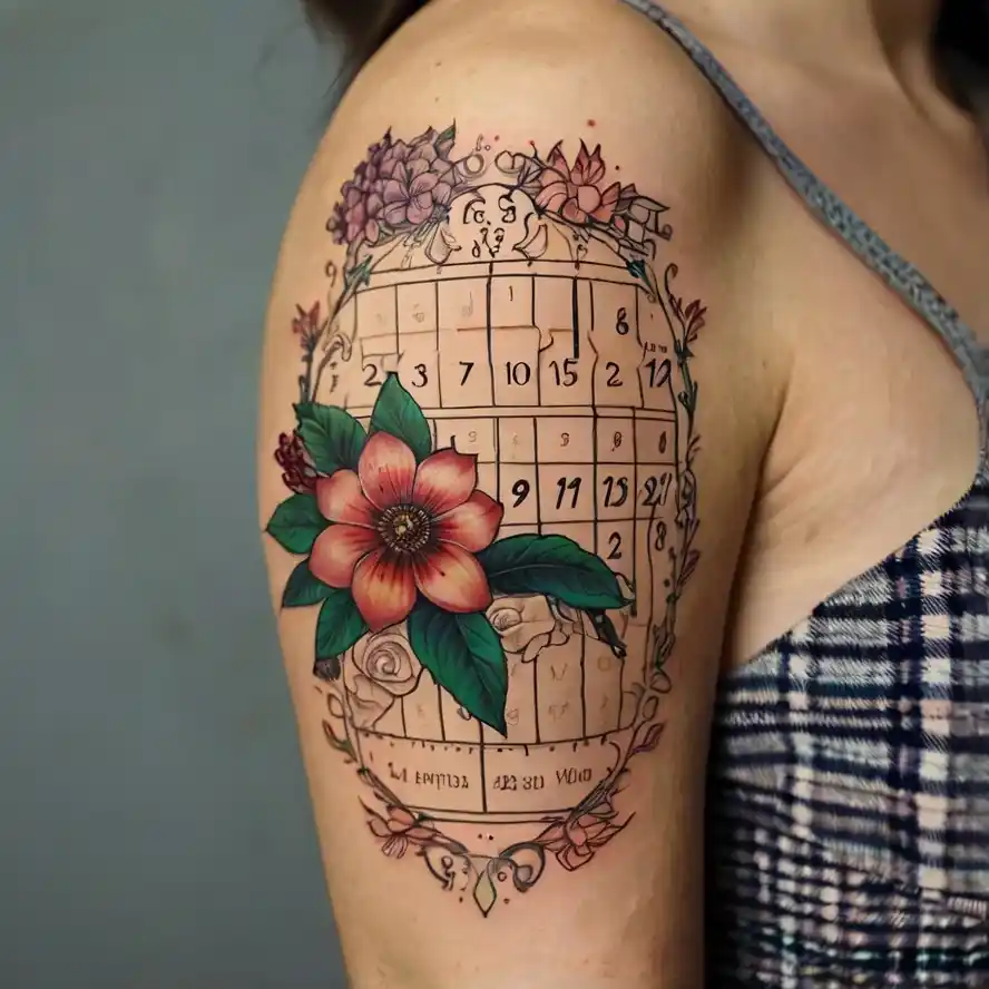 Birth Flower Calendar Tattoo