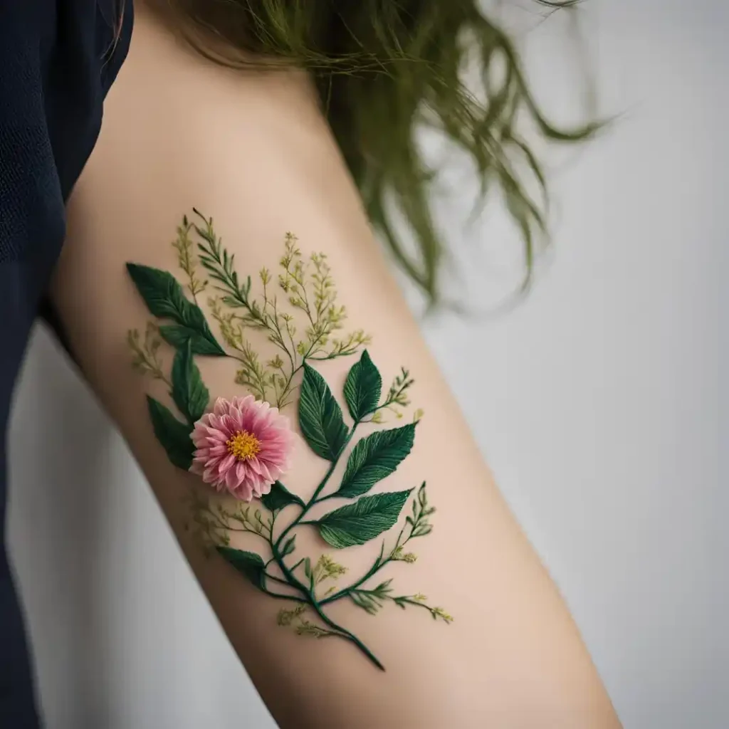 Botanical Embroidery Hoop Tattoo